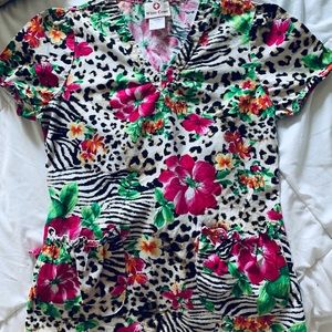 White Cross scrub top